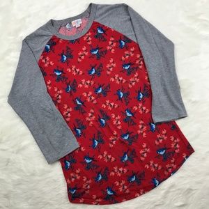 [3 for $15] LuLaRoe Simply Comfortable Blue Jay Raglan Tee S
